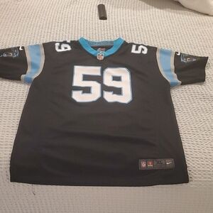 Nike Carolina Panthers Kuechly Blue and Black Football Jersey (30)